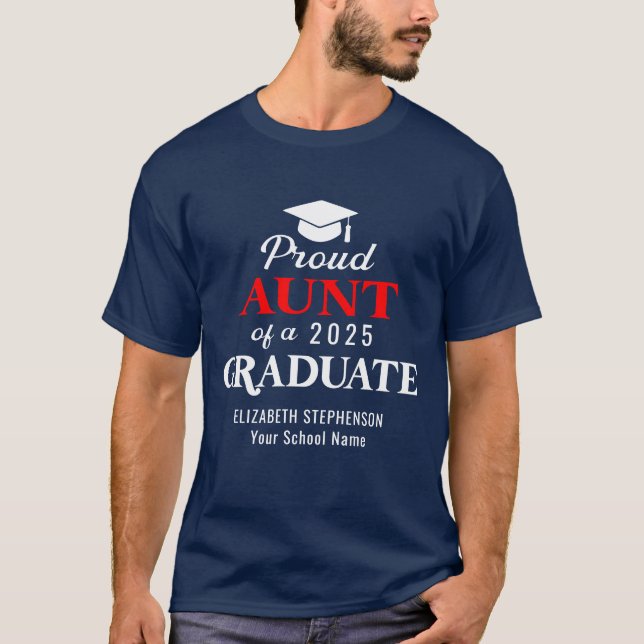 Stolze Tante der koordinierenden Graduiertenfamili T-Shirt (Vorderseite)