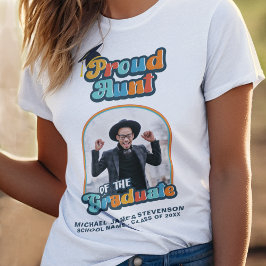 Stolze Tante des Graduierten Foto Groovy Retro T-Shirt