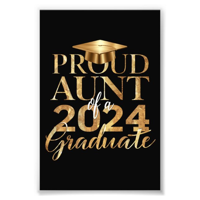 Stolze Tante einer Klasse von 2024 Hoher Abschluss Fotodruck (Vorne)