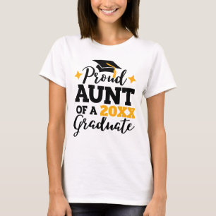Stolze Tante eines 2022-Absolventen schwarzen Gold T-Shirt