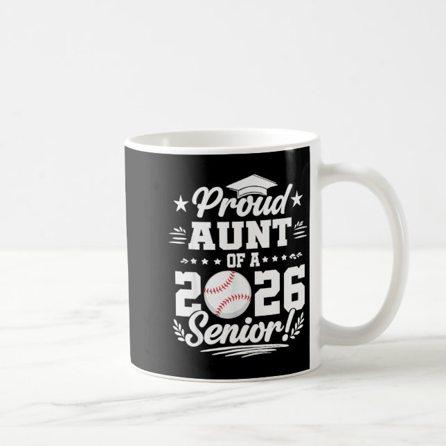 Stolze Tante eines 2026 Senior Baseball Absolvente Kaffeetasse (Rechts)