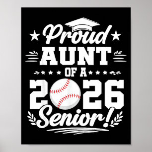 Stolze Tante eines 2026 Senior Baseball-Absolvente Poster
