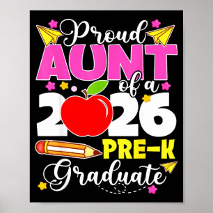 Stolze Tante eines 2026er Vorschulabsolventen Mutt Poster