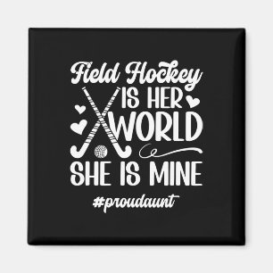 Stolze Tante Feldhockey-Tante eines Feldhockey-Pla Magnet