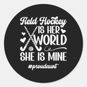 Stolze Tante Field Hockey Tante eines Field Hockey Runder Aufkleber