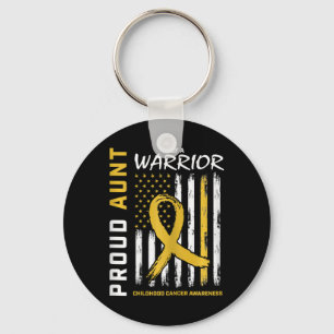 Stolze Tante Warrior Kindheit Krebs Awareness Amer Schlüsselanhänger