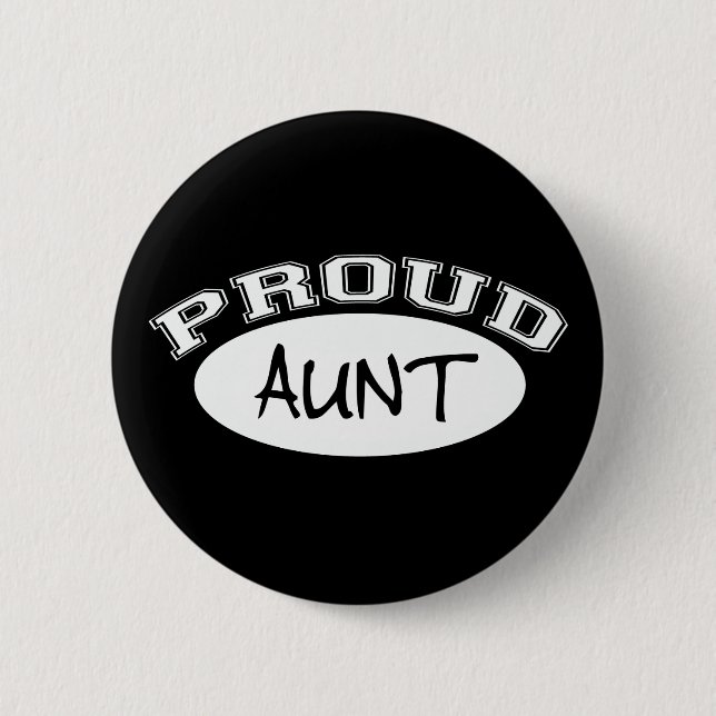 Stolze Tante (weiß) Button (Vorderseite)