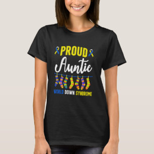 Stolze Tante Welt Down-Syndrom-Bewusstsein T21 Tri T-Shirt