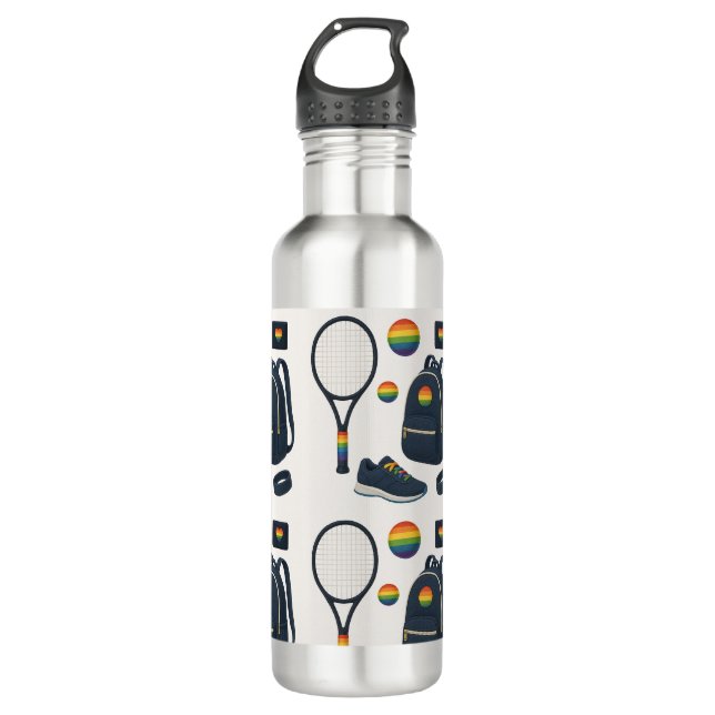 Stolze Tennisausrüstung für den Spielerstolz Edelstahlflasche (Vorderseite)