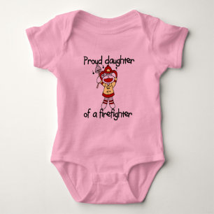 Stolze Tochter der Feuerwehrmann-T-Shirts und der Baby Strampler
