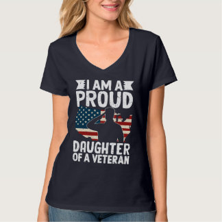 Stolze Tochter eines patriotischen Veteranen-Vater T-Shirt