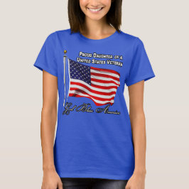 Stolze Tochter eines US-Veteranen mit US-Flagge T-Shirt