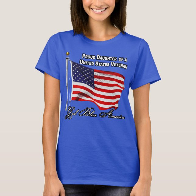 Stolze Tochter eines US-Veteranen mit US-Flagge T-Shirt (Vorderseite)