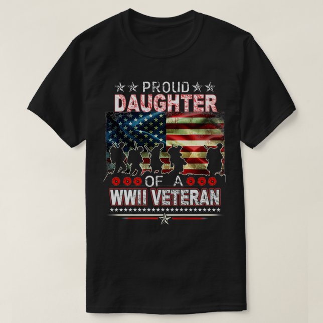 Stolze Tochter eines Veteranen des Zweiten Weltkri T-Shirt (Design vorne)