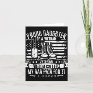 Stolze Tochter eines Vietnam-Veteranen Freiheit is Karte