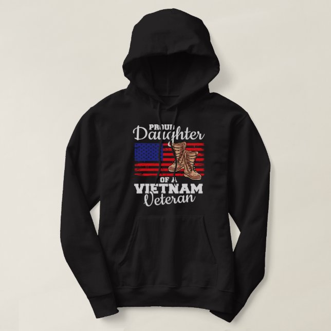 Stolze Tochter eines Vietnamveteran 337 Hoodie (Design vorne)