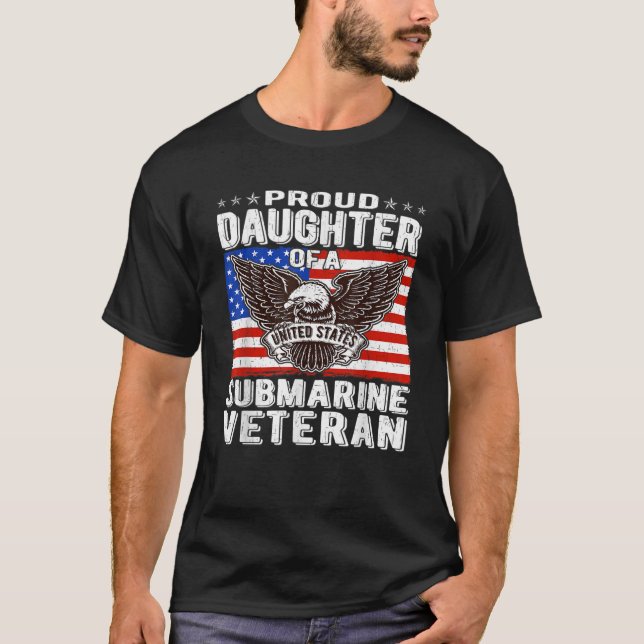Stolze Tochter von Veteran Patriotic Mili T-Shirt (Vorderseite)