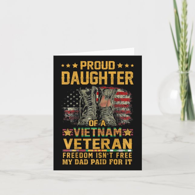 Stolze Tochter von Vietnam Veteran Patriotic Vet F Karte (Vorderseite)