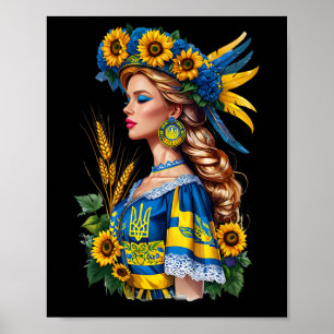 Stolze ukrainische Schönheit – Patriotische Ukrain Poster