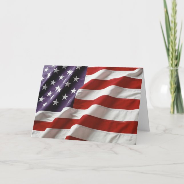 Stolze und patriotische USA-Flagge Karte (Vorderseite)