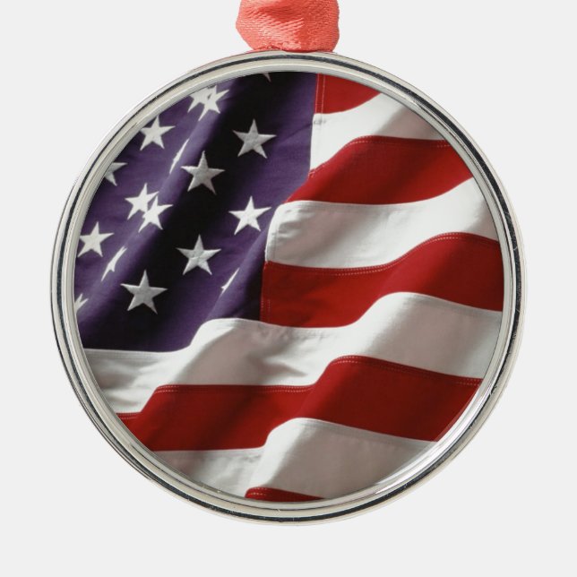 Stolze und patriotische USA-Flagge Ornament Aus Metall (Vorne)