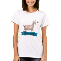 Stolze Vegane Niedliche Ziege mit Blume Illustrati