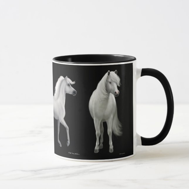 Stolze weiße PferdeTasse Tasse (Rechts)
