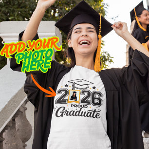 Stolzer Absolvent 2026 Maßgeschneidertes Foto-Absc T-Shirt