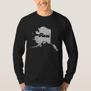 stolzer Alask Staat Root Map Kontur Rocky Map AK T-Shirt