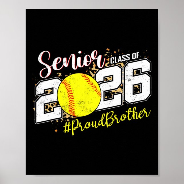 Stolzer älterer Bruder Cl von 2026 Softll-Abschlus Poster (Vorne)