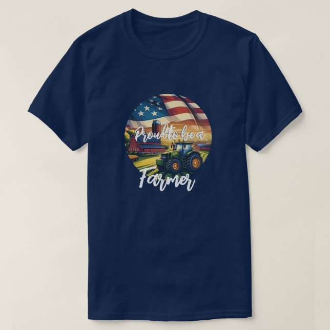 Stolzer amerikanischer Bauer T-Shirt (Design vorne)