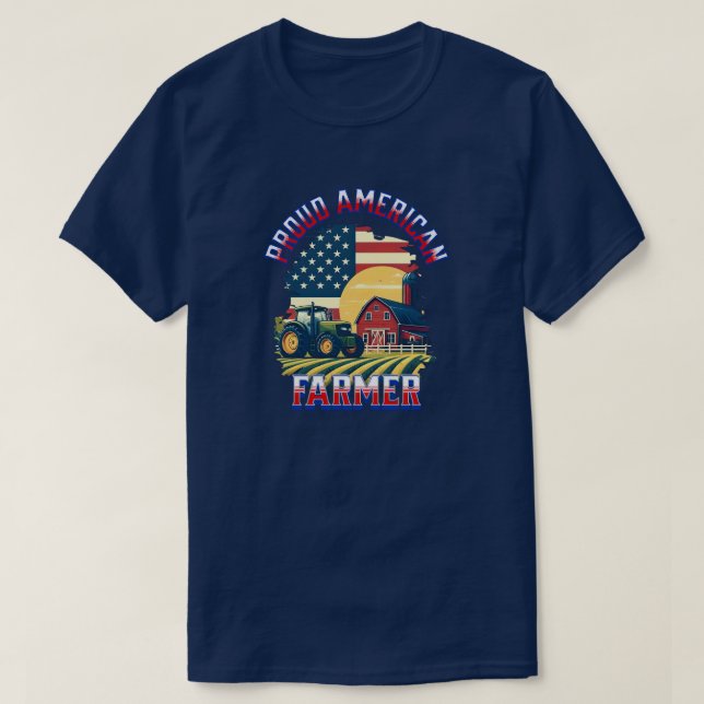 Stolzer amerikanischer Bauer T-Shirt (Design vorne)