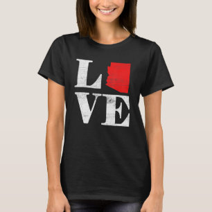 Stolzer Amerikanischer Bürger Staatsflagge Landkar T-Shirt