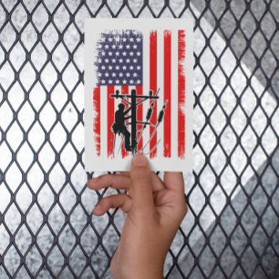 Stolzer amerikanischer Leitungsmonteur Patriotisch Einladung