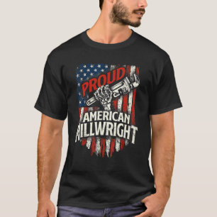 Stolzer amerikanischer Mühlenbauer USA-Flagge Masc T-Shirt