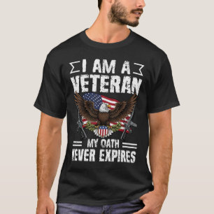 Stolzer amerikanischer Veteran Mein Eid läuft nie T-Shirt