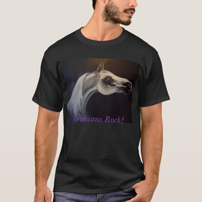 Stolzer arabischer Stallion, Araber-Felsen! T-Shirt (Vorderseite)