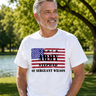 Stolzer Armee-patriotischer Stiefvater Flagge T-Shirt