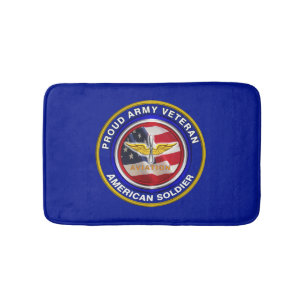 Stolzer Armee-Veteran-Aviation-Soldat Badematte