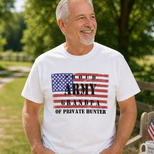 Stolzer Army-Opa bedrängte Flagge Patriotisch T-Shirt