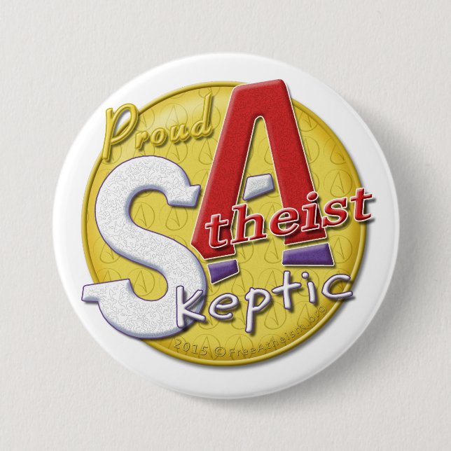 Stolzer atheistischer skeptischer Knopf Button (Vorderseite)