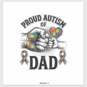 Stolzer Autism-Vater Vintage-Gravur-Bewusstsein-Sh Aufkleber