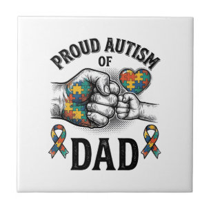 Stolzer Autism-Vater Vintage-Gravur-Bewusstsein-Sh Fliese