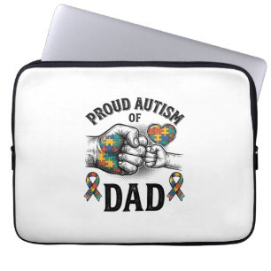 Stolzer Autism-Vater Vintage-Gravur-Bewusstsein-Sh Laptopschutzhülle