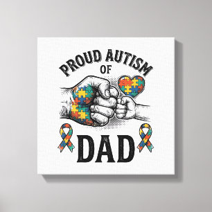 Stolzer Autism-Vater Vintage-Gravur-Bewusstsein-Sh Leinwanddruck