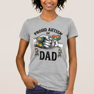 Stolzer Autism-Vater Vintage-Gravur-Bewusstsein-Sh T-Shirt