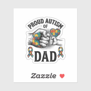 Stolzer Autism-Vater Vintage-Gravur-Bewusstseins-S Aufkleber