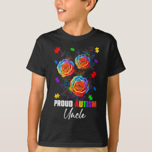 Stolzer Autismus-Onkel Rose Blumen Und Puzzles Aut T-Shirt