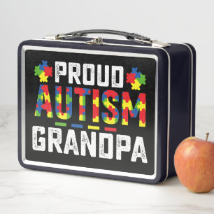 Stolzer Autismus-Opa Awareness Autist Familie Metall Brotdose
