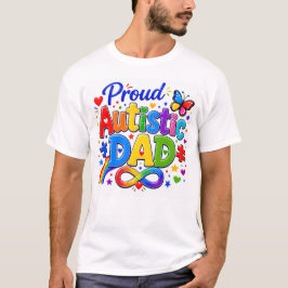 Stolzer autistischer Vater Bunt Autismus Akzeptanz T-Shirt